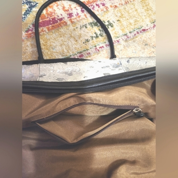 BS TRADING Western Silver Acid Washed Cowhide Custom Texas Weekender Satchel 24" - Picture 10 of 16